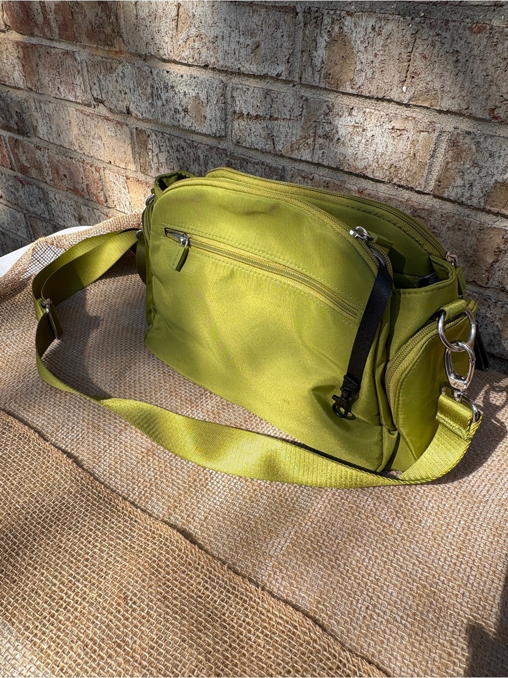 Everyday ‘Showstopper’ Organizing Crossbody Satchel in Chartreuse Lime Green